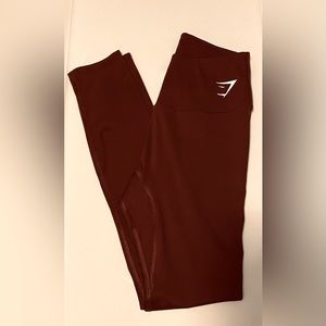 GYMSHARK LEGGINS- MAROON SOFT BUTTERY size small